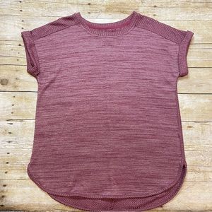 Cupio Burgundy Sweater Cap Sleeve Blouse | M